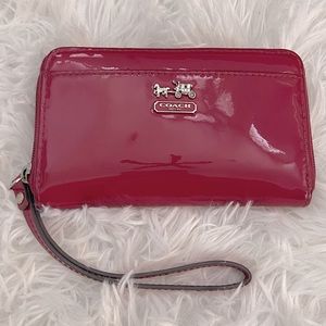 Coach Pink Patent Leather Wristlet
